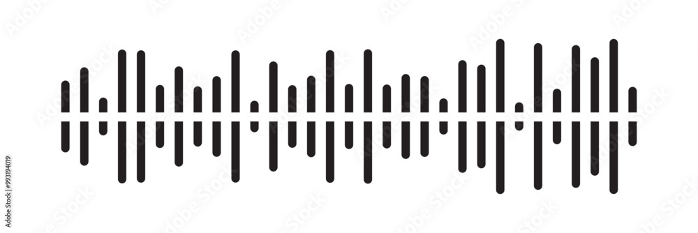 Radio Wave icon. Monochrome simple sound wave on white background. Vector sound wave icon. Music player sound bar. Record interface. Equalizer icon with soundwave line. vector illustration in eps 10. Radio Wave icon. Monochrome simple sound wave on white background. Vector sound wave icon. Music player sound bar. Record interface. Equalizer icon with soundwave line. vector illustration in eps 10.