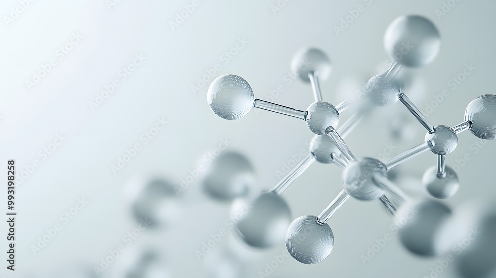 A close-up of a glass molecular model against a light background A close-up of a glass molecular model against a light background