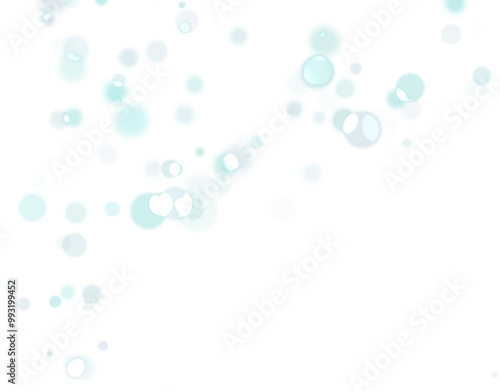 Snow on a transparent background. White blue decorative elements.