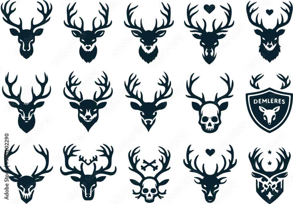 Fototapeta premium antlers icons set. Simple set of antlers vector icons for web design on white background