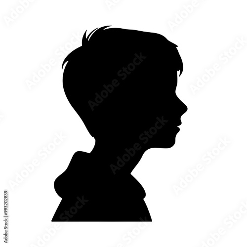 young boy thinking icon design silhouette vector illustration transparent background