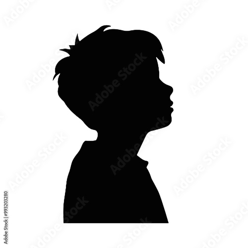 young boy thinking icon design silhouette vector illustration transparent background