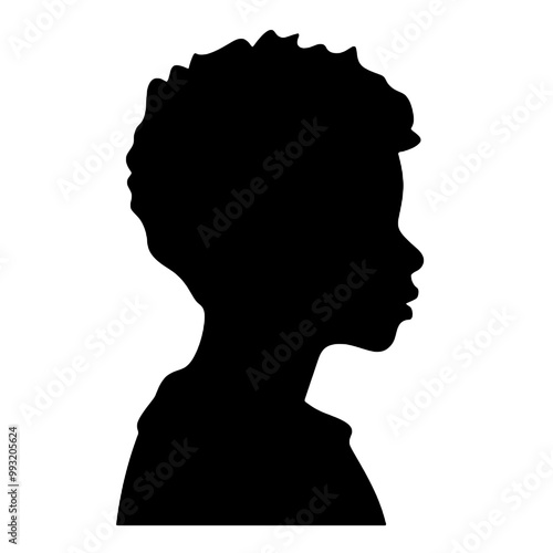 Thinking Face Silhouette - vector illustration transparent background