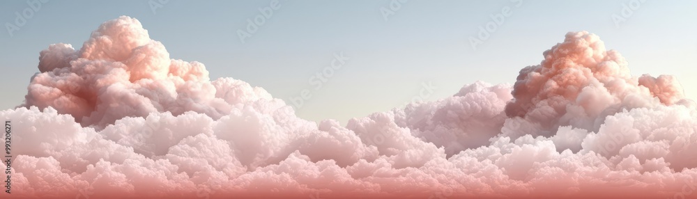 A breathtaking view of fluffy clouds painted in soft pink and blue hues, perfect for conveying tranquility and beauty. A breathtaking view of fluffy clouds painted in soft pink and blue hues, perfect for conveying tranquility and beauty.