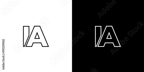 Принти на полотні Letter I and A, IA logo design template