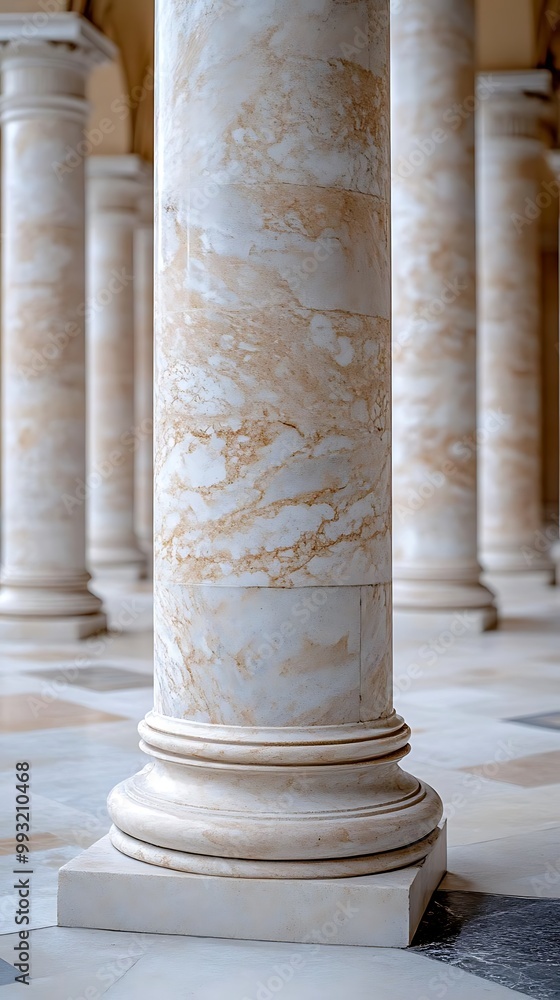 Photo of a Classic Marble Column Detail in a Colonnade Photo of a Classic Marble Column Detail in a Colonnade