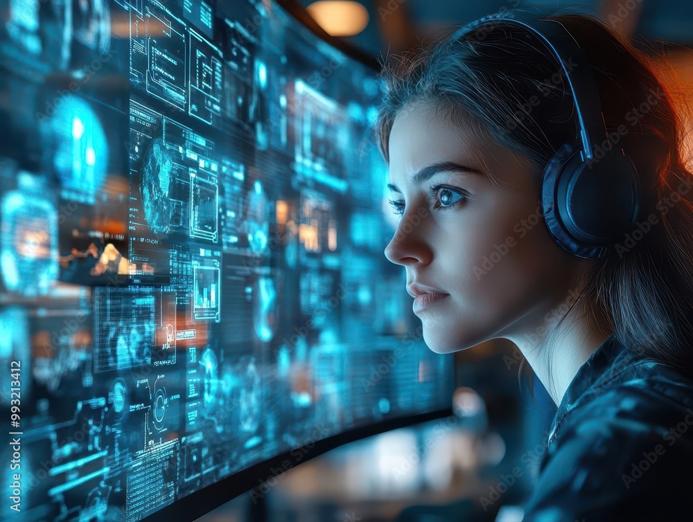 Digital communication tools being used by a remote team, modern office, tech-savvy style, sharp focus, bright lighting Digital communication tools being used by a remote team, modern office, tech-savvy style, sharp focus, bright lighting