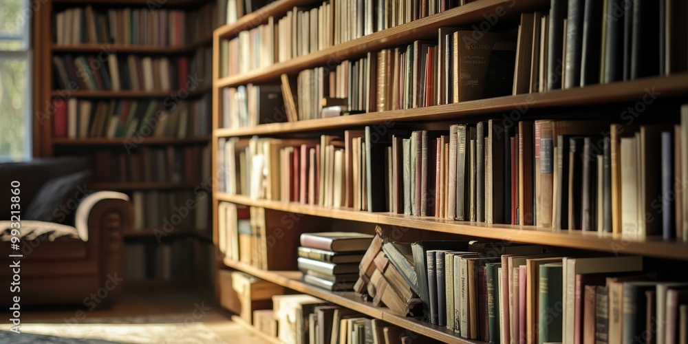 Minimalist Bookshelf in Cozy Reading Space Minimalist Bookshelf in Cozy Reading Space