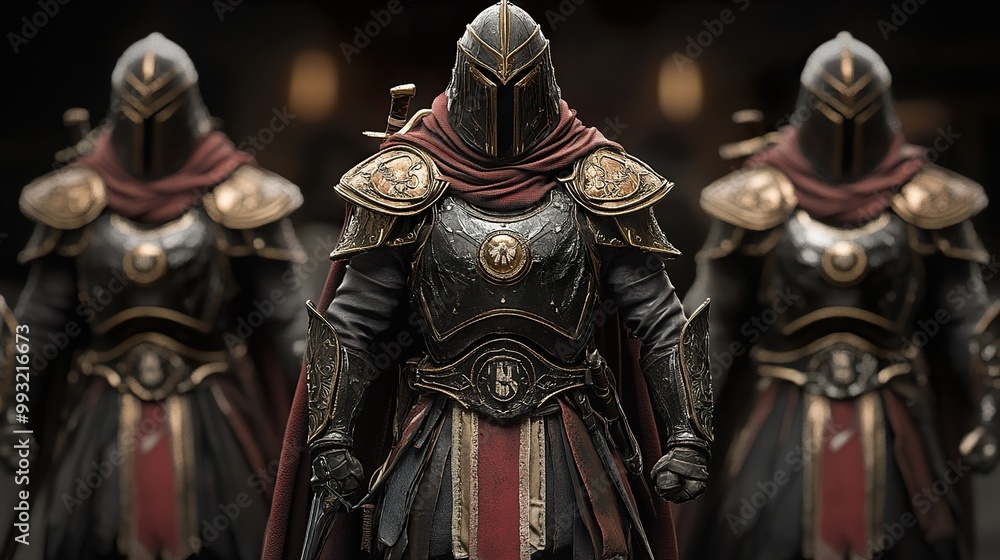 Fantasy Knight in Armor: A Powerful Warrior Ready for Battle Fantasy Knight in Armor: A Powerful Warrior Ready for Battle