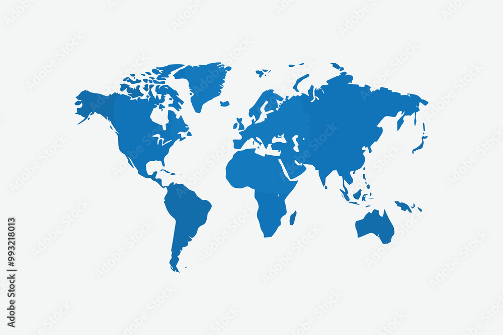 A detailed vector illustration of a world map on a white background.