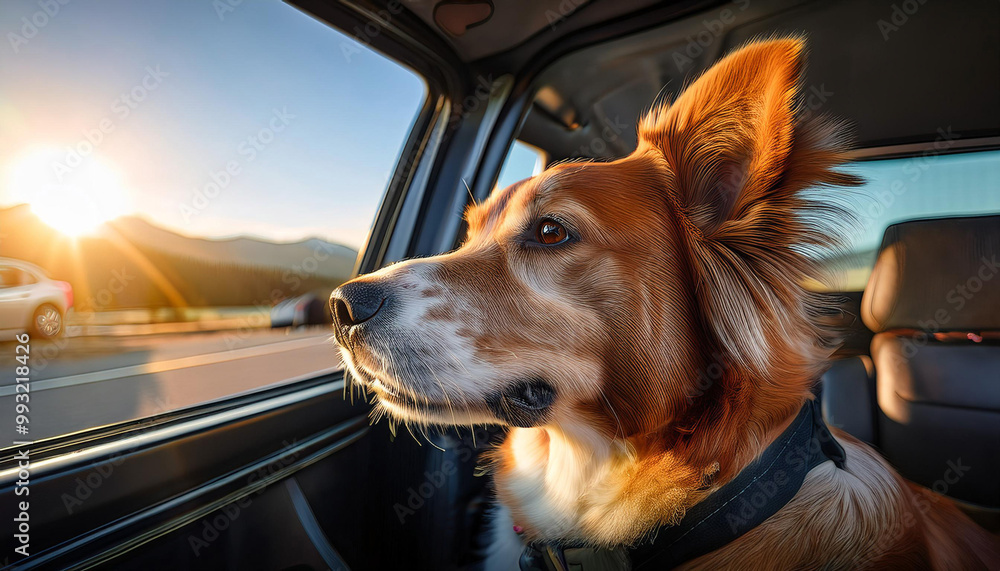 Close-Up Depiction of a Dog in a Pick-Up Ride, Featuring Travel Comfort, Canine Enjoyment, and Vehicle Interior Close-Up Depiction of a Dog in a Pick-Up Ride, Featuring Travel Comfort, Canine Enjoyment, and Vehicle Interior