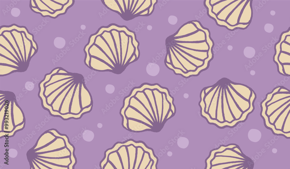Cute shell pattern background vector design Cute shell pattern background vector design