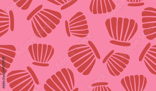 Cute shell pattern background vector design