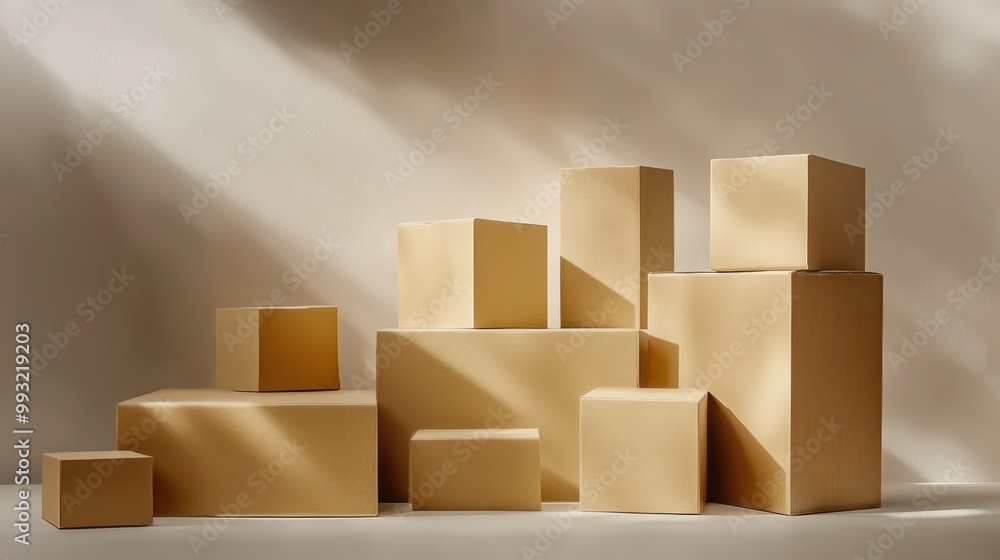 Fototapeta premium The Collection of Cardboard Boxes