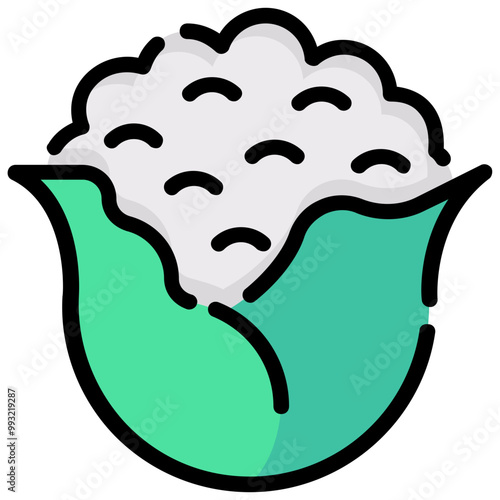 cauliflower filled outline vector icon