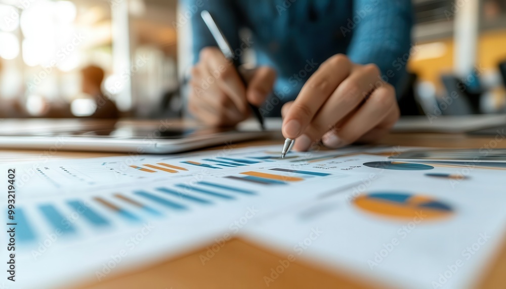Social media strategy planning session with a team analyzing metrics, modern office, tech-savvy style, sharp focus Social media strategy planning session with a team analyzing metrics, modern office, tech-savvy style, sharp focus