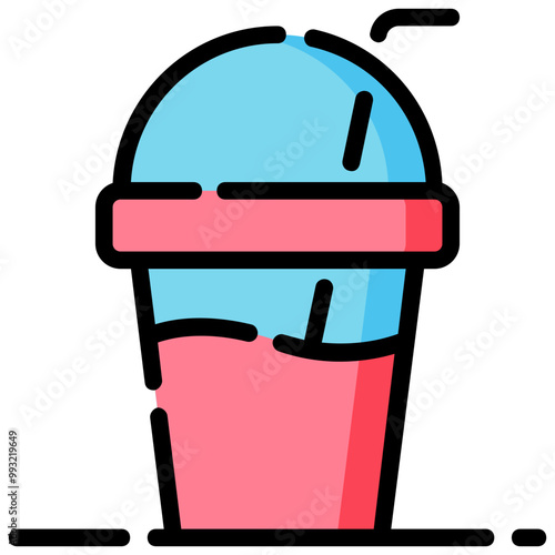 milkshake filled outline vector icon