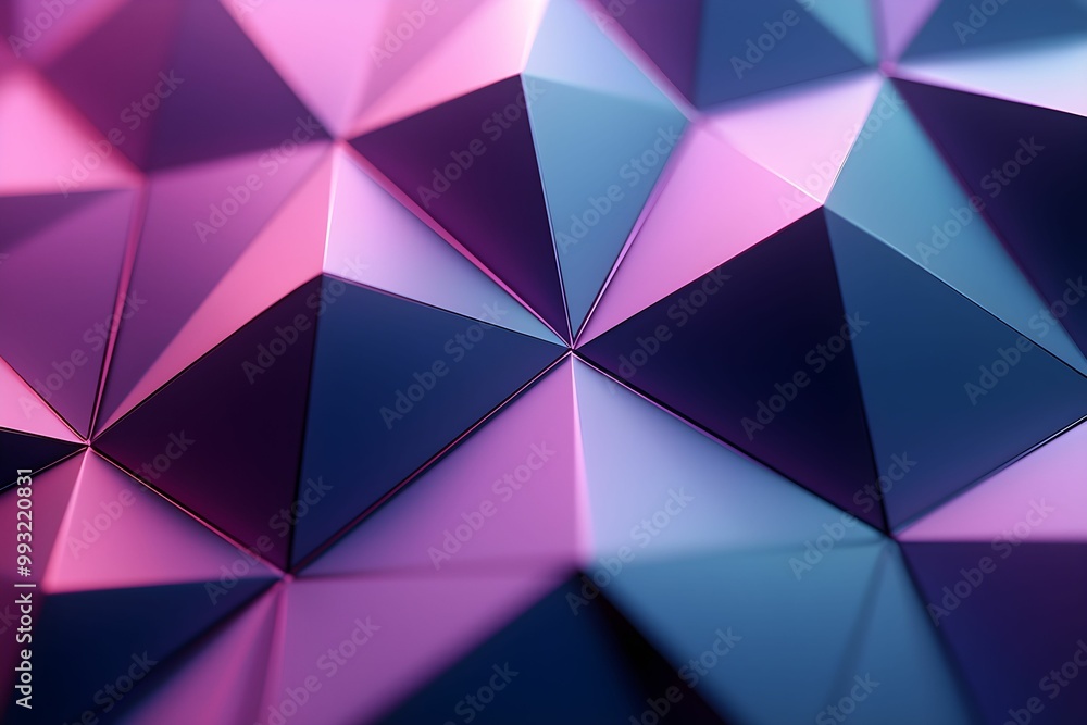 Obraz premium Geometric pattern with vibrant purple and blue triangular shapes