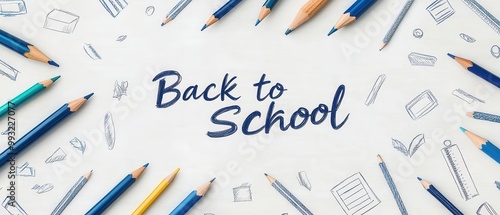 Back to School, Colorful Pencils and Hand Drawn Designs