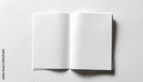 mockup bookz, magazine, booklet on white background top view, ai generated, ai