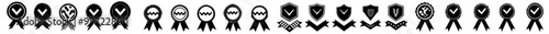 The rosette stamp icon is part of a modern design template set illustration.