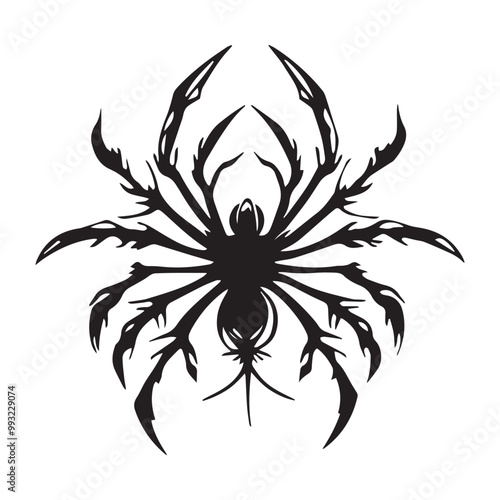 Black and white laser cut file spider metal wall art