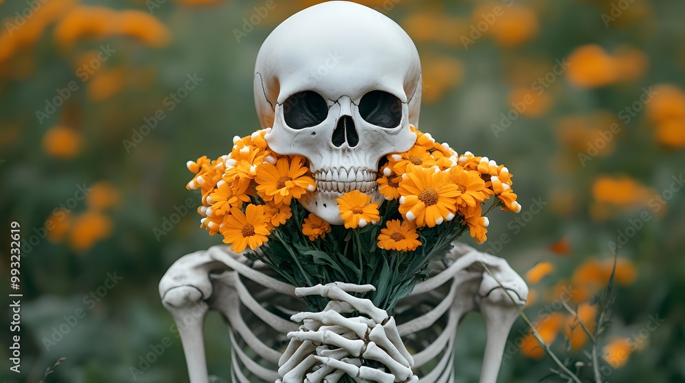 skull and flowers skull and flowers