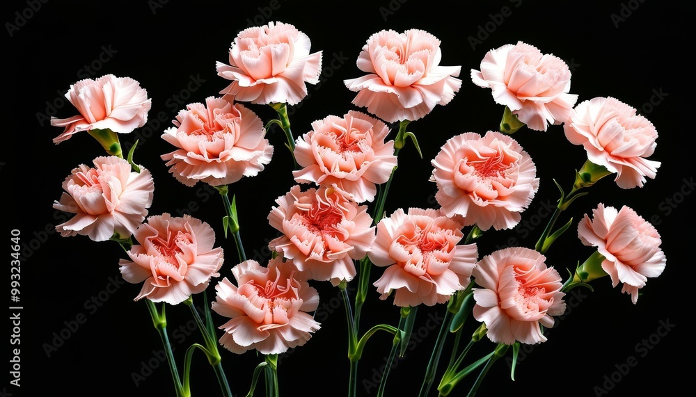 bouquet of flower carnations on a black background bouquet of flower carnations on a black background