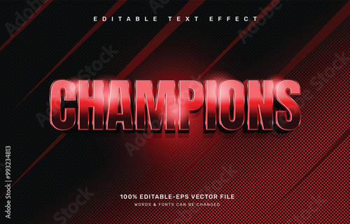 Champions editable text effect template