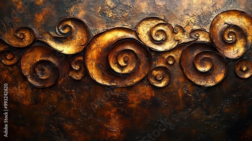 amberhued background with swirling brown patterns creates a dark copper texture evoking warmth and richness ideal for backgrounds or design projects requiring a touch of elegance photo