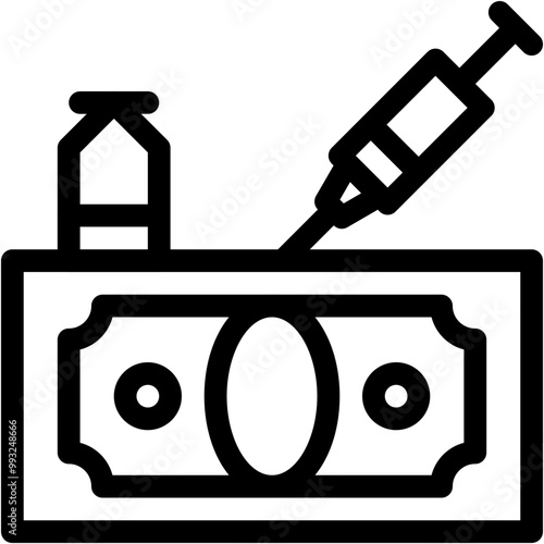 Vector Icon vaccine, injection, money, infection Icon