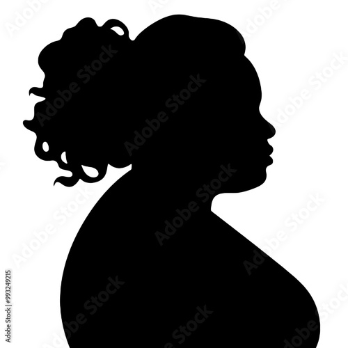 Overweight Fat Women Silhouette -vector illustration transparent background