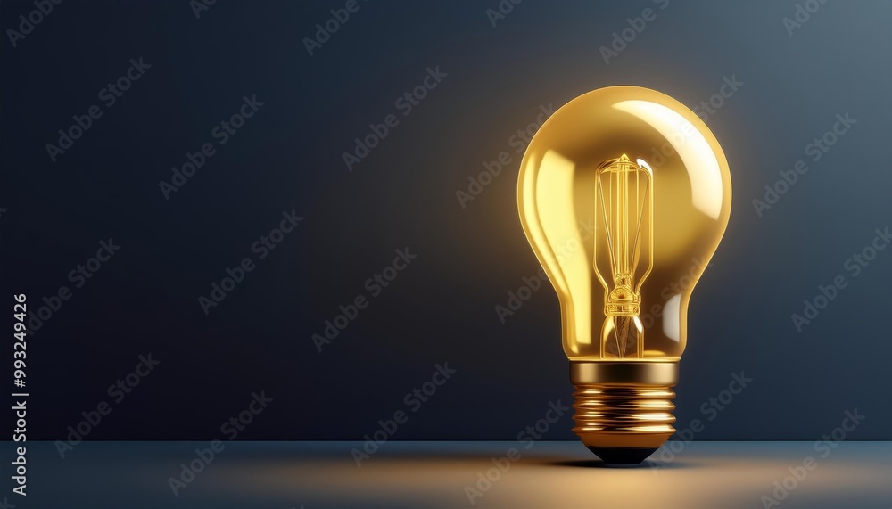 Illuminated light bulb on a dark background, symbolizing innovation and ideas. Illuminated light bulb on a dark background, symbolizing innovation and ideas.