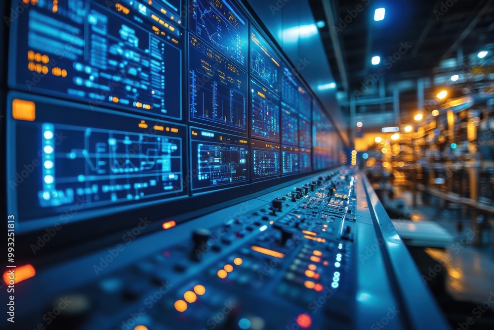 Control Panel in a Modern Industrial Facility Control Panel in a Modern Industrial Facility