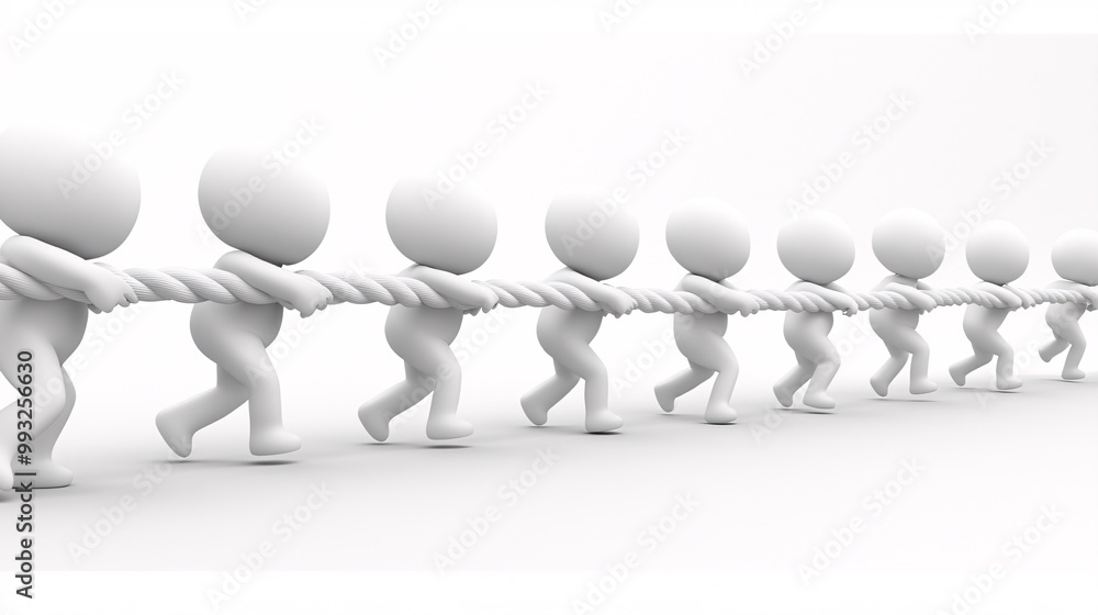 A 3D group of characters pulling the upward line of a stock market graph together showing teamwork and effort to improve the economy Large space for text in center Stock Photo with copy space A 3D group of characters pulling the upward line of a stock market graph together showing teamwork and effort to improve the economy Large space for text in center Stock Photo with copy space
