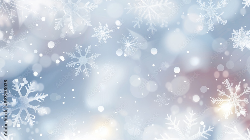 Beautiful winter scene with delicate snowflakes and ice crystals on a light blue bokeh background, perfect for Christmas and seasonal designs, holiday cards, and winter-themed marketing materials.
Beautiful winter scene with delicate snowflakes and ice crystals on a light blue bokeh background, perfect for Christmas and seasonal designs, holiday cards, and winter-themed marketing materials.