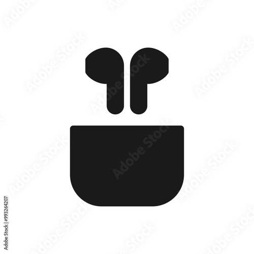 Earphone pair icon. Earpods or earbuds icon vector. Color editable