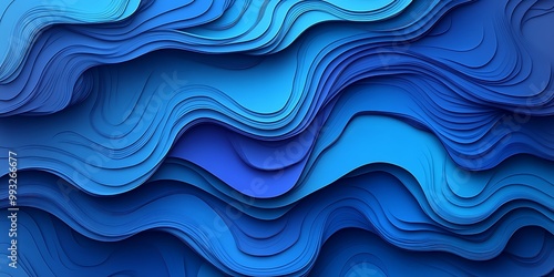 Abstract blue waves with layered textures.