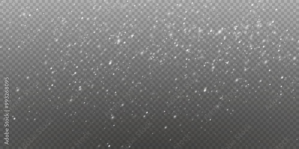 Transparent Background with Snowflakes: Winter Snowfall and Various Snowflake Shapes Transparent Background with Snowflakes: Winter Snowfall and Various Snowflake Shapes