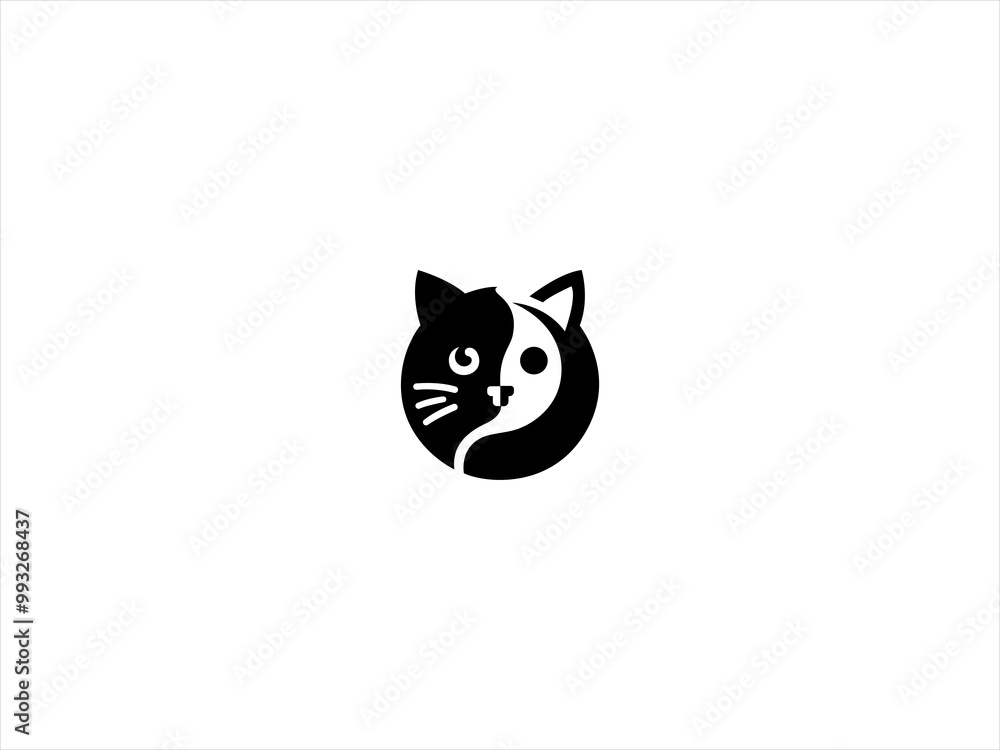 Fototapeta premium Graceful Cat logo Symbol of Elegance and Agility,The Graceful Cat logo captures the essence of elegance, independence, and agility.