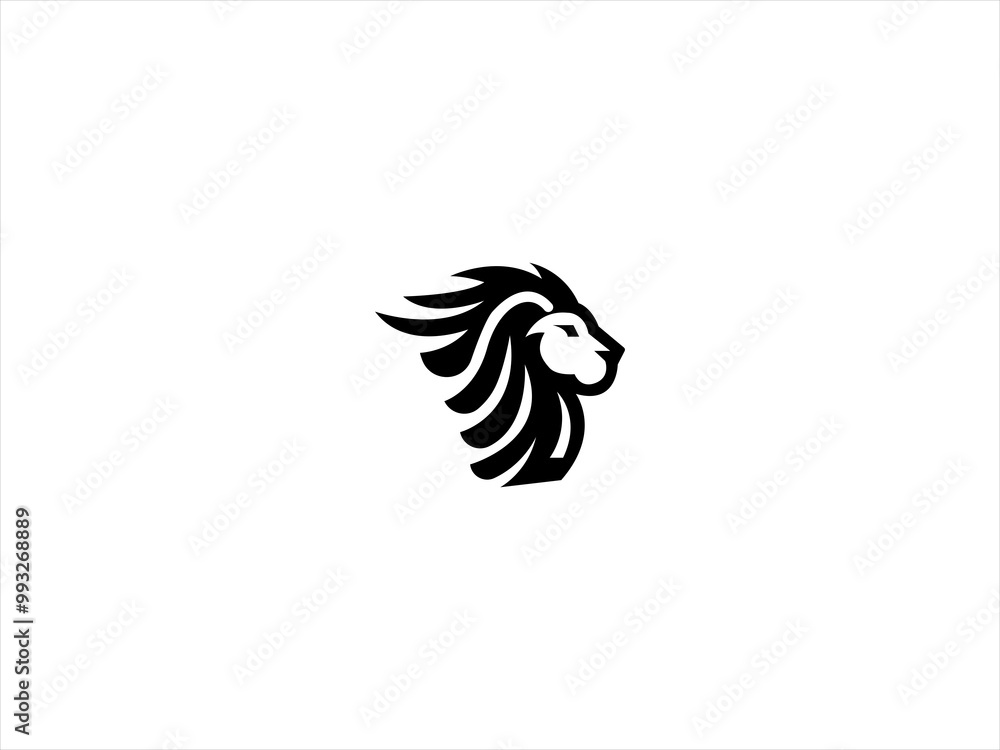 Obraz premium Majestic Lion logo Emblem of Strength and Authority,The Majestic Lion logo embodies the essence of power, courage, and leadership.