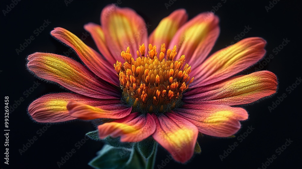 Close-Up of a Vibrant Orange and Yellow Flower Close-Up of a Vibrant Orange and Yellow Flower