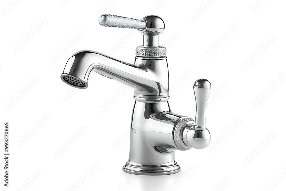 a drop of water falling from a tap, with another on the ground, on a white background Your text on right space. a drop of water falling from a tap, with another on the ground, on a white background Your text on right space.