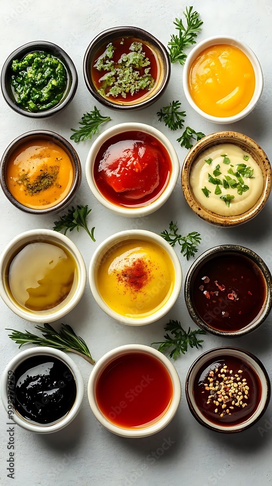 A Delicious Photo of Assorted Sauces and Dips A Delicious Photo of Assorted Sauces and Dips