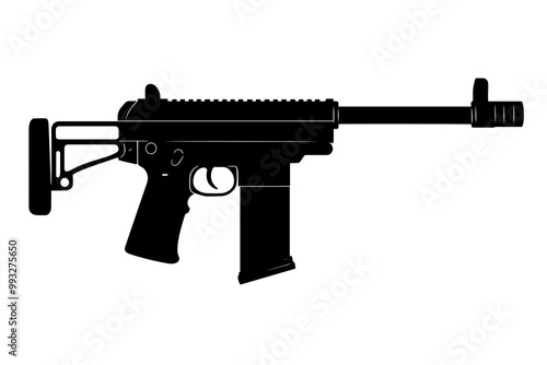 silhouette of a Silenced Submachine Gun