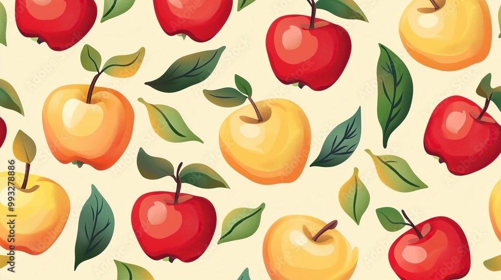 Seamless vector apples pattern Seamless vector apples pattern