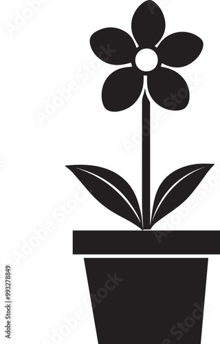 Flower-pot vector clean simple