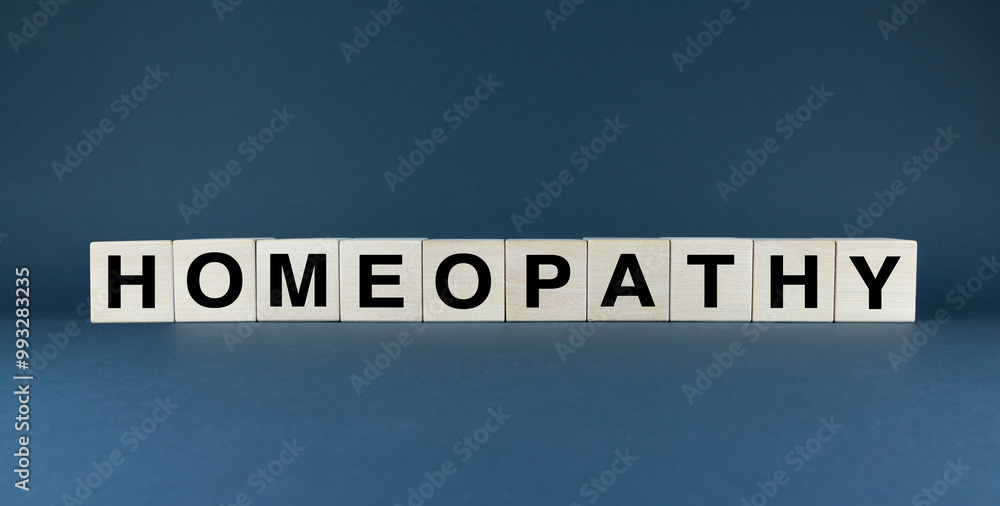 Word HOMEOPATHY spelled out in wooden blocks Word HOMEOPATHY spelled out in wooden blocks