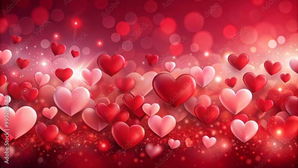 Valentine's Day background banner. abstract panorama background with red hearts concept love. wooden heart and bokeh lights on a string isolated on red texture, with space for text Valentine's Day background banner. abstract panorama background with red hearts concept love. wooden heart and bokeh lights on a string isolated on red texture, with space for text