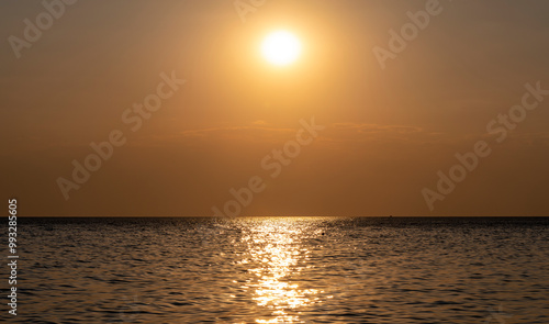 Spectacular sunset on the sea. Greece, Neos Marmaras.	